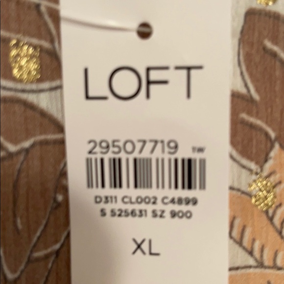 NWT LOFT Floral Shimmer Tie-back Peplum Blouse. - Picture 5 of 5